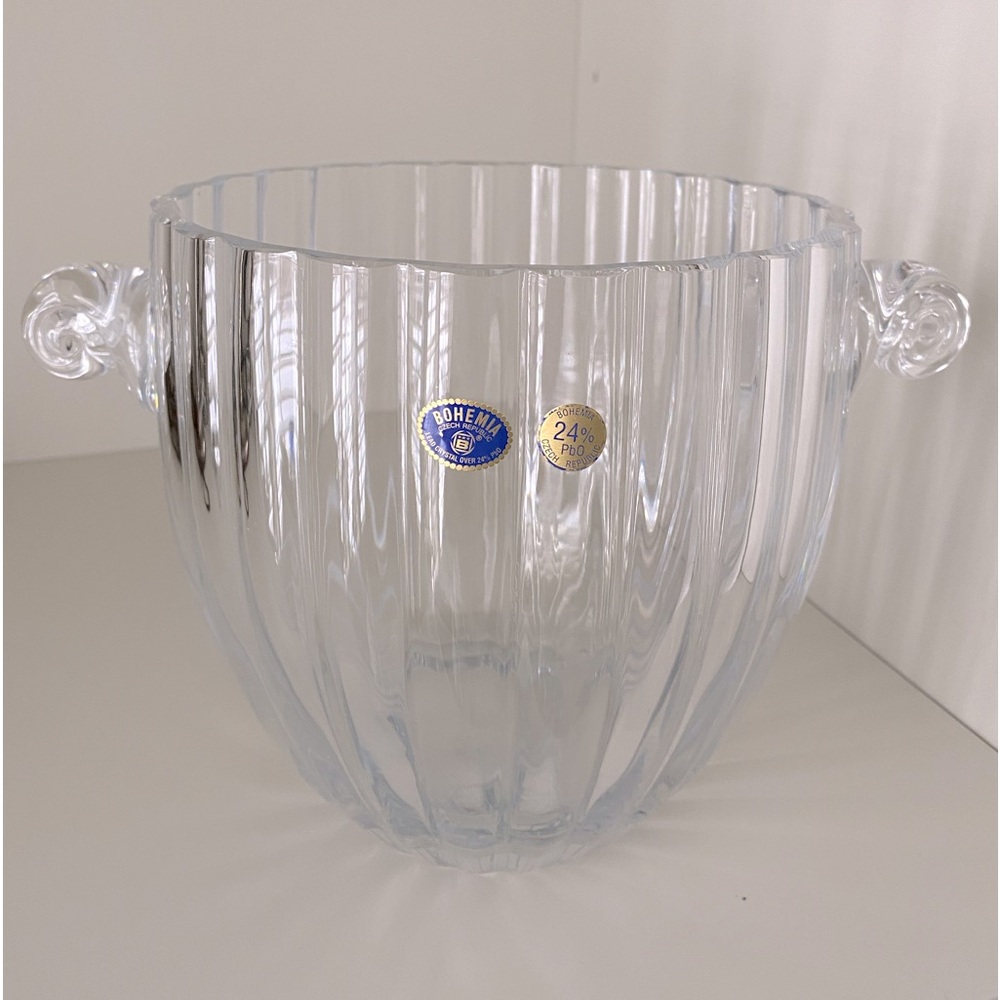 Vintage Bohemia Czech Republic Crystal Ice bucket BRAND NEW